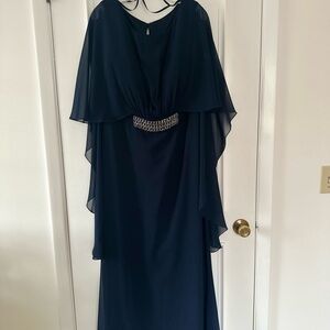 Elegant Navy Blue Evening Dress